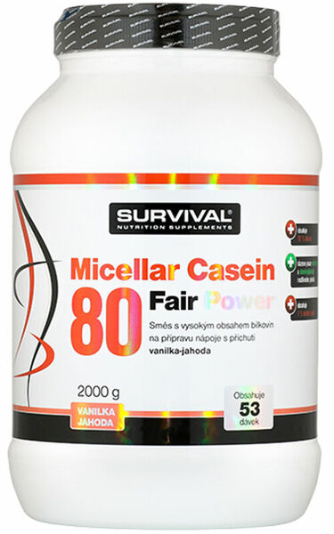 Survival Nutrition Micellar Casein 80 Fair Power vanilka-jahoda 2000g porovnat ceny