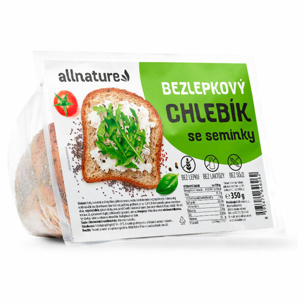 ALLNATURE Bezlepkový chlebík se semínky 350 g porovnat ceny