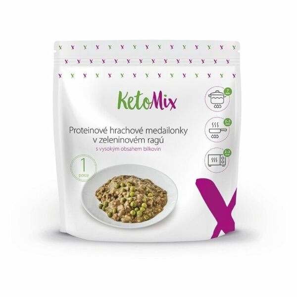 KETOMIX Proteinové hrachové medailonky v zeleninovém ragú 250 g porovnat ceny