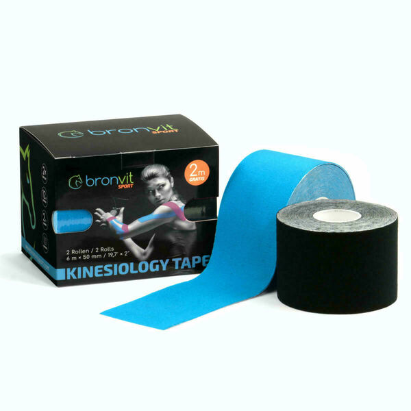 BronVit Sport Kinesio Tape set 5 cm x 6 m tejpovací páska 2 ks černá + modrá porovnat ceny