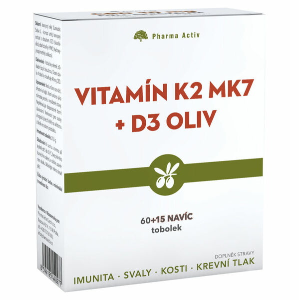 PHARMA ACTIV K2 D3 Oliv 60 + 15 tobolek porovnat ceny