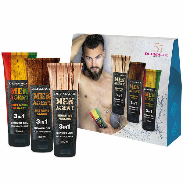 DERMACOL Dárkový balíček Men Agent Mix 3 sprchových gelů 2021 250 ml + 250 ml + 250 ml porovnat ceny