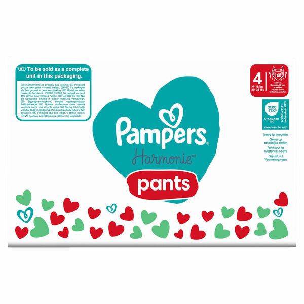 Pampers Pants Harmonie velikost 4 Plenkové Kalhotky, měsíční balení 168 ks porovnat ceny