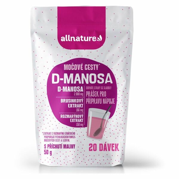 ALLNATURE D-Manosa s brusinkovým extraktem příchuť malina 50 g porovnat ceny