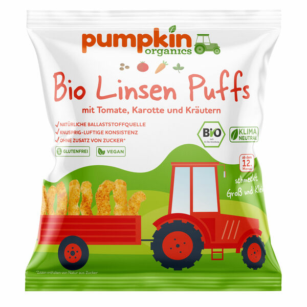 pumpkin organics BIO Čočkové křupky s rajčaty, mrkví a bylinkami 20 g porovnat ceny