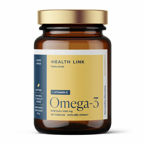 HEALTH LINK Omega-3 rybí olej 1000 mg + vitamin E 120 tobolek porovnat ceny