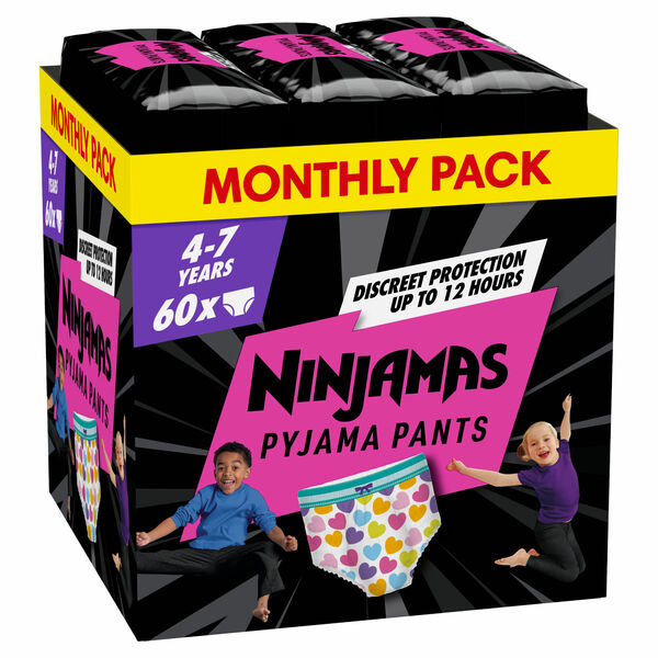 Pampers Ninjamas Pyjama Pants Srdíčka, měsíční balení 60 ks porovnat ceny