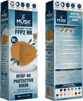 MUSK Respirátor FFP2 3D - Béžový/tělový 10ks porovnat ceny