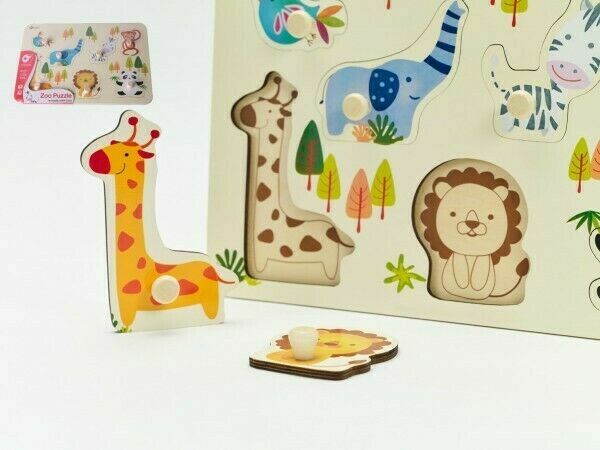 Teddies Vkládačka/Puzzle deskové obrysové zoo dřevo ve fólii 18m+ porovnat ceny