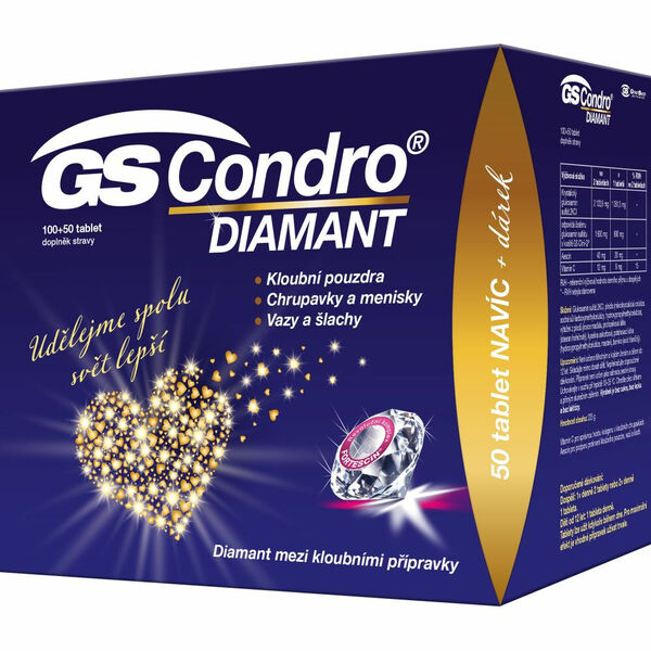 GS Condro diamant klouby, vazy, šlachy 100 + 50 tablet DÁREK 2021 porovnat ceny