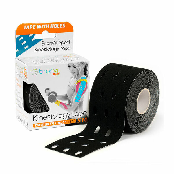 BronVit Sport Kinesio Tape děrovaný 5 cm x 5 m tejpovací páska černá porovnat ceny