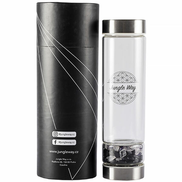 JUNGLE WAY Skleněná láhev s polodrahokamy květ života 600 ml porovnat ceny