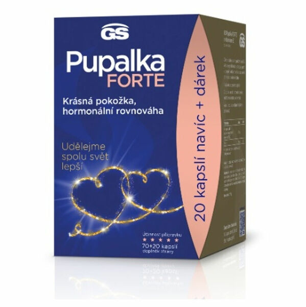 GS Pupalka forte s vitaminem E 70 + 20 kapslí DÁRKOVÉ balení 2022 porovnání ceny