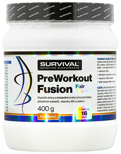 Survival Nutrition PreWorkout Fusion Fair Power pomeranč 400g porovnat ceny