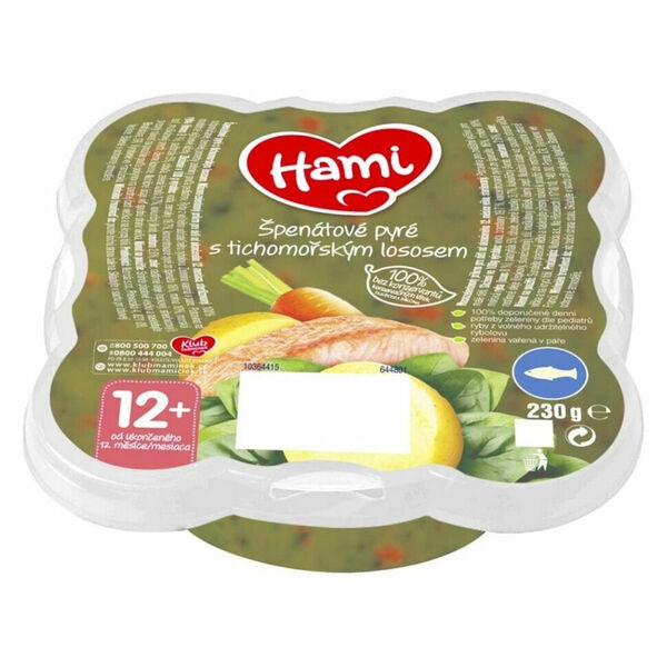 HAMI Talířek špenátové pyré s tichomořským lososem od 12.měsíce 230 g porovnat ceny
