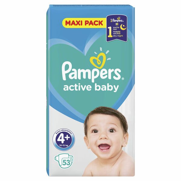 Pampers Active Baby vel. 4+ Maxi+ dětské pleny 53 ks porovnat ceny
