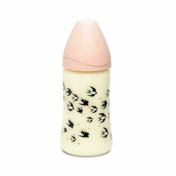 Suavinex Láhev kulatá savička Latex 270ml Růžová vlaštovka 1 ks porovnat ceny