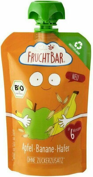 Fruchtbar BIO 100% Recykovatelná ovocná kapsička s jablkem, pomerančem, banánem a ovsem 100 g porovnat ceny