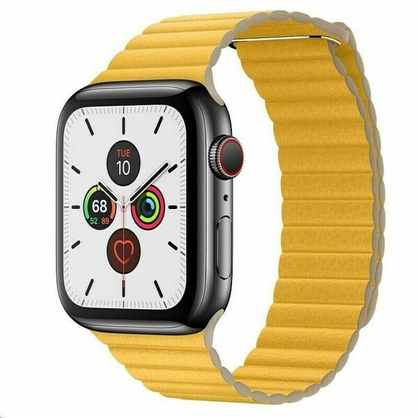 COTEetCI kožený magnetický řemínek Loop Band pro Apple Watch 42/44mm žlutý porovnat ceny