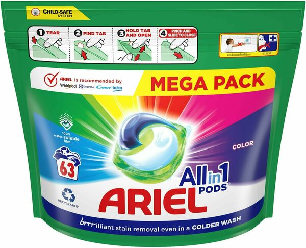 Ariel Color, gelové kapsle na praní 63 ks porovnat ceny