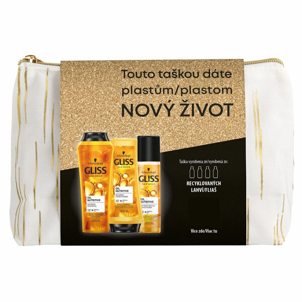 GLISS Oil Nutritive Šampon 250 ml +kondicionér 200 ml + expresní kondicionér 200 ml + taštička Dárkové balení porovnat ceny