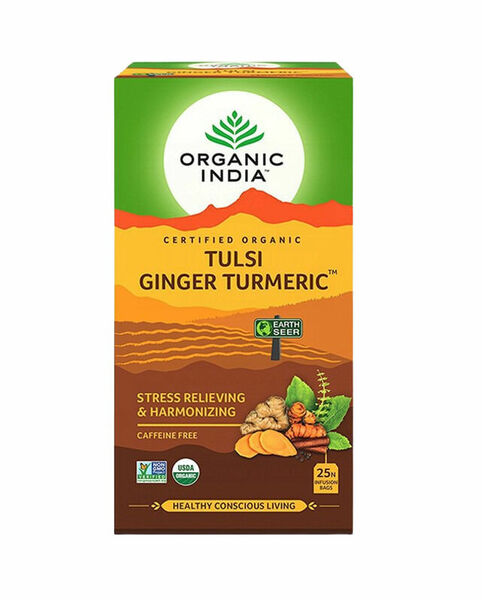 Organic India Tulsi kurkuma a zázvor BIO 25 sáčků porovnat ceny
