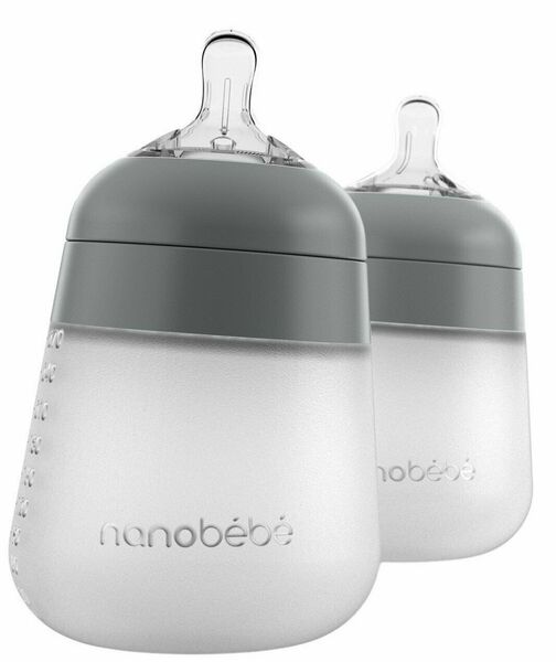 Nanobébé silikonová dětská Flexy - šedá 2x270ml 2 ks porovnat ceny