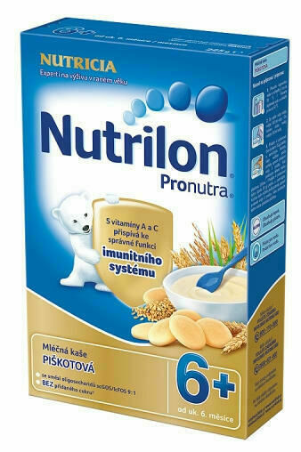 Nutrilon kaše Pronutra mléčná krupicová s piškoty 6M 225g porovnat ceny