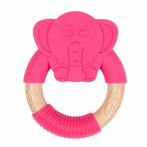 Bo Jungle Kousátko B-TEETHER ANIMAL WOOD Pink Elephant porovnat ceny