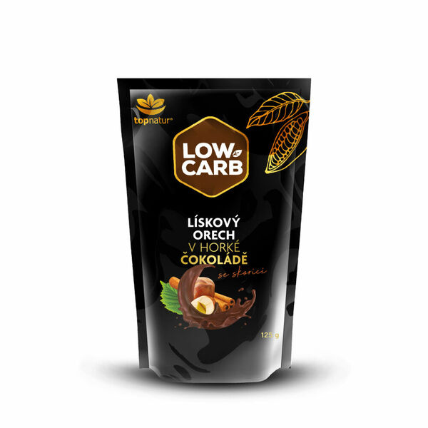 TOPNATUR Low carb lískový oříšek v hořké čokoládě a skořici 125 g porovnat ceny