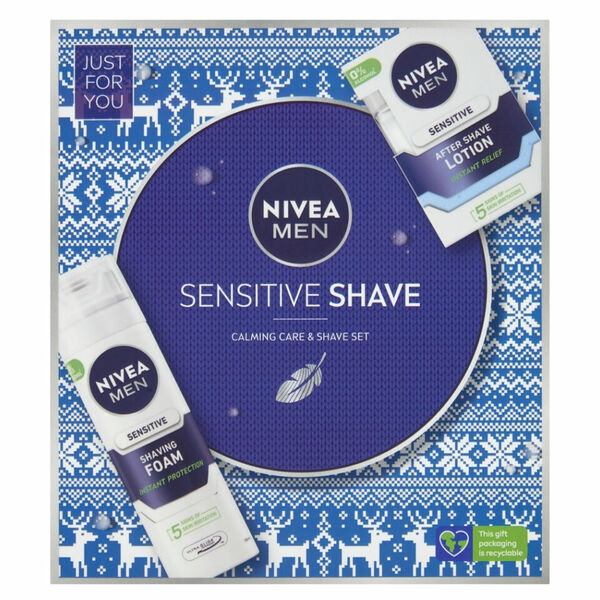 NIVEA Men Sensitive Shave Lotion Dárková sada - Voda po holení Sensitive 100 ml + Pěna na holení Sensitive 200 ml porovnat ceny