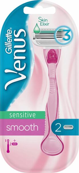 Gillette Venus Sensitive Smooth Dámský holicí strojek + 2 holicí hlavice porovnat ceny