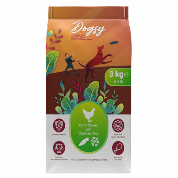 KRAFTIA Dogsy Adult M/L Chicken&Carrot&Rice Granule pro psy 1 ks, Hmotnost balení: 3 kg porovnat ceny