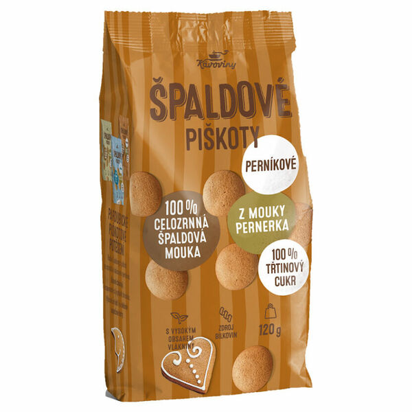KÁVOVINY Piškoty špaldové perníkové 120 g porovnat ceny