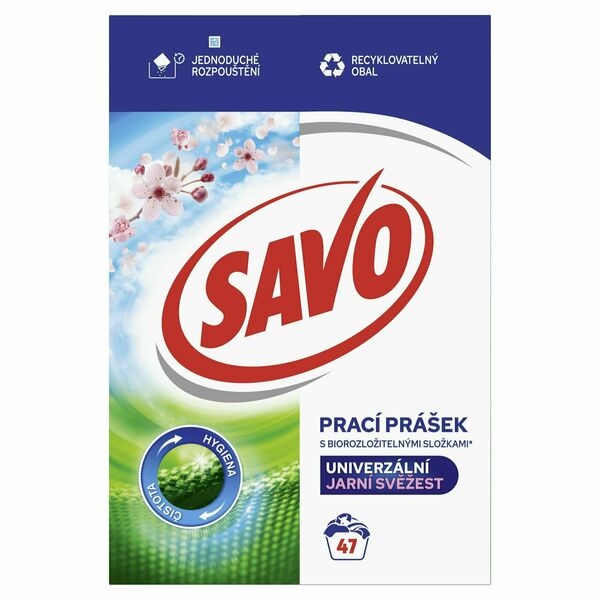 Savo prací prášek Univerzál Jarní svěžest 47 pracích dávek 3.29 kg porovnat ceny