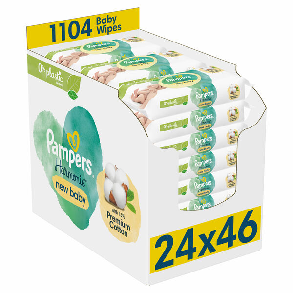 Pampers Harmonie New Baby Plastic Free Vlhčené ubrousky 24 x 46 ks porovnat ceny