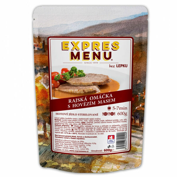 EXPRES MENU Rajská omáčka s hovězím masem bez lepku 2 porce porovnat ceny