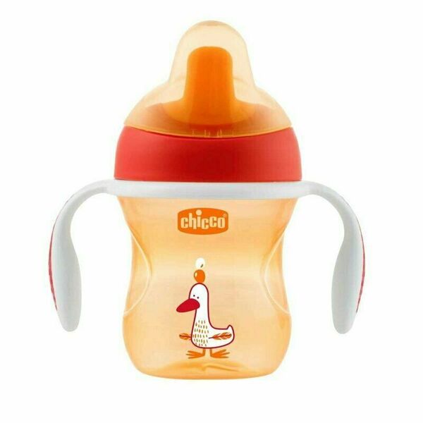 Chicco Netekoucí pohárek s tvrdým pítkem od 6m+ oranžový/zelený 200 ml porovnat ceny