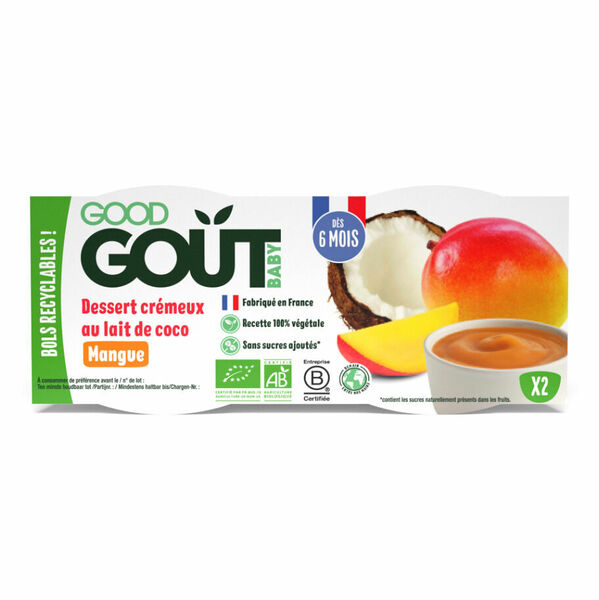 GOOD GOUT Bio kokosový dezert s mangem 6m+ 2 x 100 g porovnat ceny
