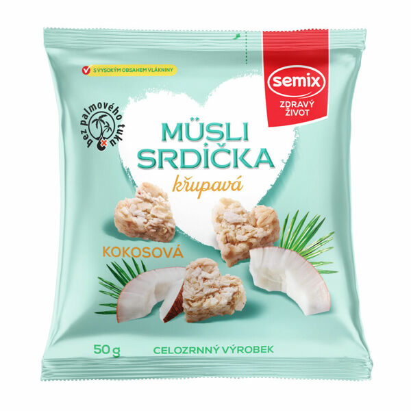 SEMIX Müsli srdíčka křupavá kokosová 50 g porovnat ceny