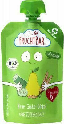 Fruchtbar BIO 100% Recykovatelná ovocná kapsička s hruškou, okurkou a špaldou 100 g porovnat ceny