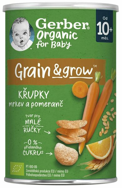 Gerber Organic křupky s mrkví a pomerančem 35 g porovnat ceny