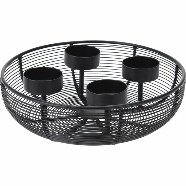 Z-TRADE Svícen černý kov 205 x 60mm kulatý na 4 kusy čajových svíček porovnat ceny