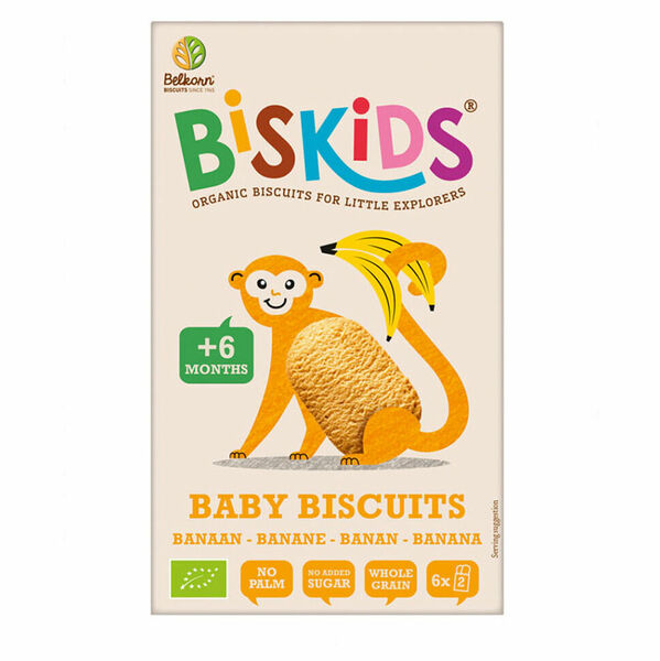 BELKORN BISkids BIO dětské celozrnné sušenky s banánem bez přidaného cukru 6M+ 120 g porovnat ceny