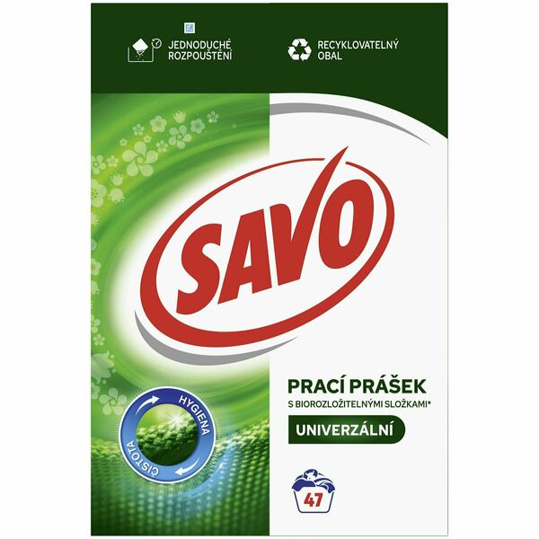 Savo prací prášek Univerzál 47 pracích dávek 3.29 kg porovnat ceny