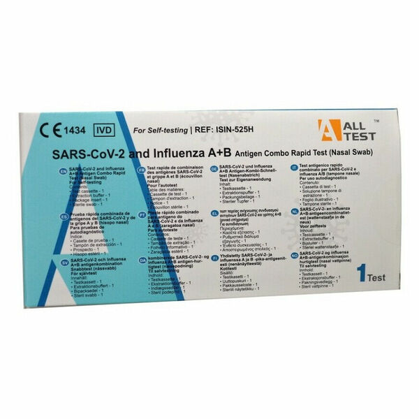 ALL Test SARS-CoV-2 a chřipka A+B antigenový kombo rychlotest z nosu 1 kus porovnat ceny