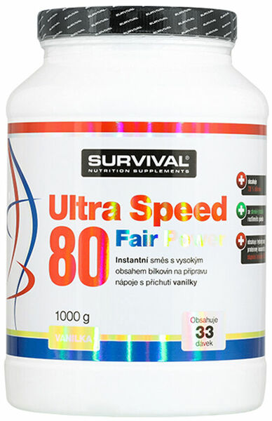 Survival Nutrition Ultra Speed 80 Fair Power vanilka 1000g porovnat ceny