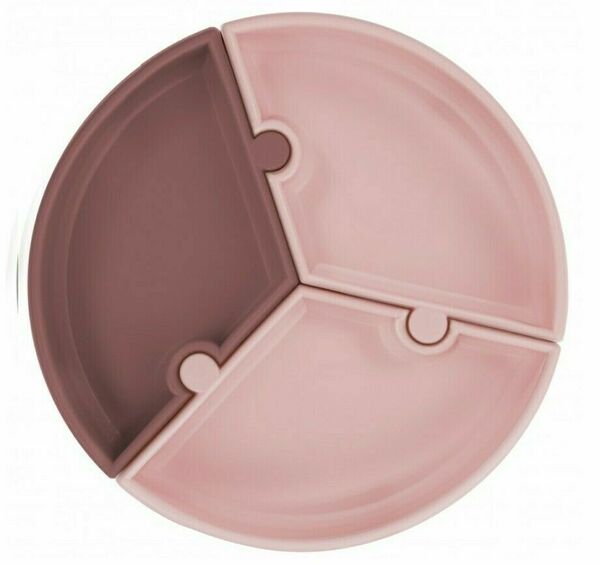 Minikoioi Talíř Puzzle silikonový s přísavkou - Pink / Rose porovnat ceny