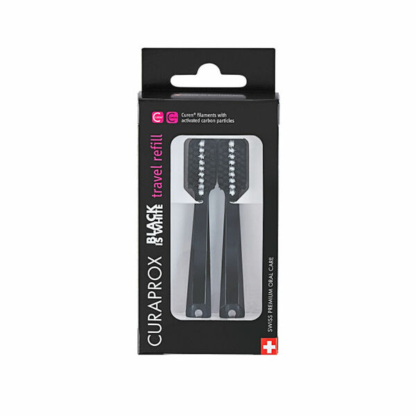 CURAPROX Travel set Black is White - náhradní hlavice 2 kusy porovnání ceny