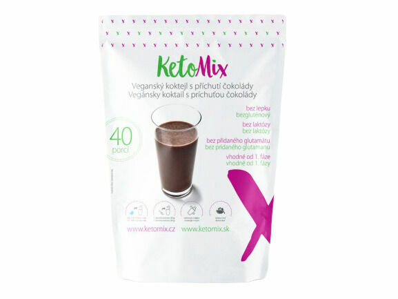 KetoMix Veganský (bezlaktózový koktejl) koktejl s příchutí čokolády (40 porcí) 1200 g porovnat ceny